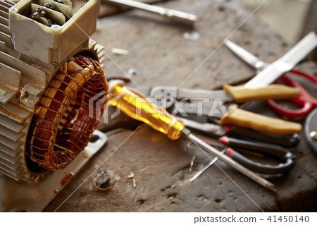 Old disassembled electric motor Old disassembled electric motor 41450140