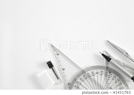Geometry set with compass, ruler and protractor Geometry set with compass, ruler and protractor 41451763