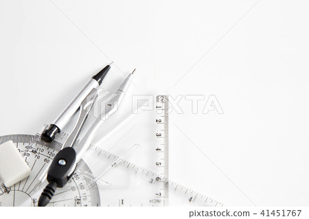 Geometry set with compass, ruler and protractor 41451767