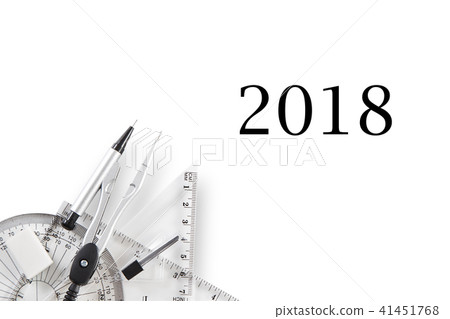 Geometry set with compass, ruler and protractor Geometry set with compass, ruler and protractor 41451768