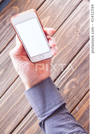 Human Hand Holding Digital Tablet Human Hand Holding Digital Tablet 41452594