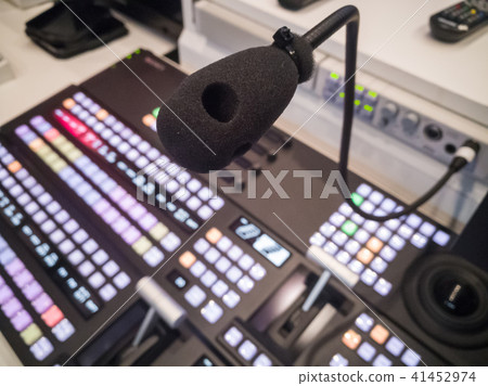 microphone in studio for voice actor, radio broadc microphone in studio for voice actor, radio broadc 41452974