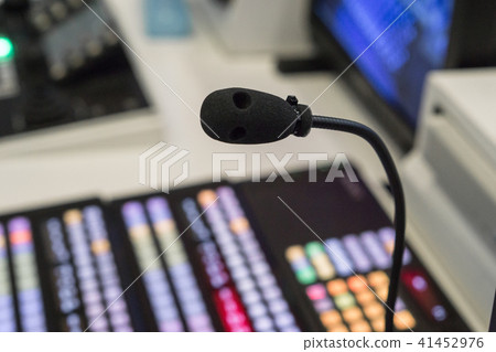 microphone in studio for voice actor, radio broadc 41452976