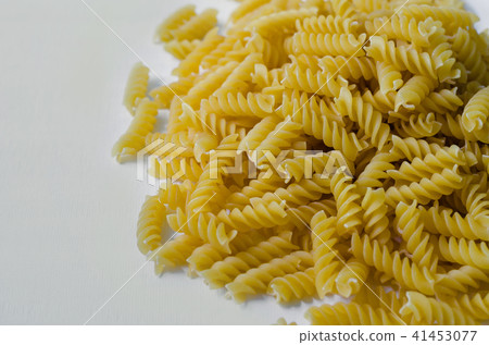 Fusilli Pasta Isolated In White Background. Fusilli Pasta Isolated In White Background. 41453077