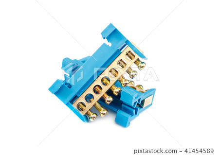 Electrical terminal blocks isolated on white 41454589