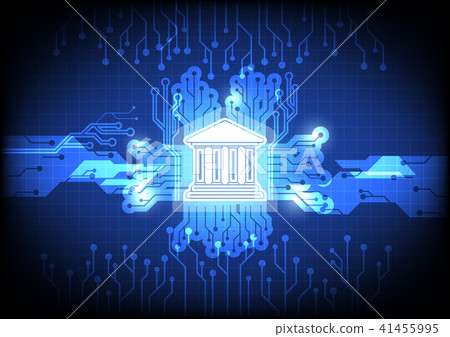 Digital Banking icon with Circuit background 41455995
