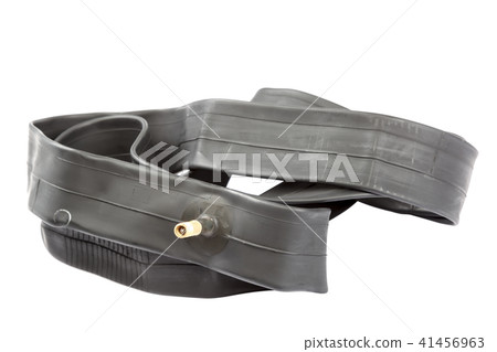 Bicycle rubber wheel camera on white background. 41456963