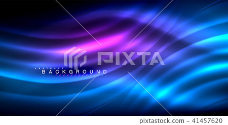 Neon glowing wave, magic energy and light motion background 41457620