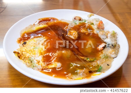 Oyster omelette B-grade gourmet oyster with oysters 41457622