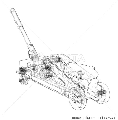 Hydraulic floor jack outline. Vector 41457934