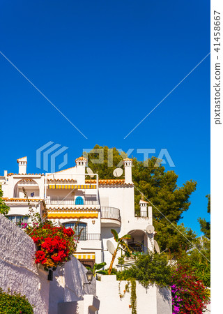 Stylish balcony with a metal railing Stylish balcony with a metal railing 41458667
