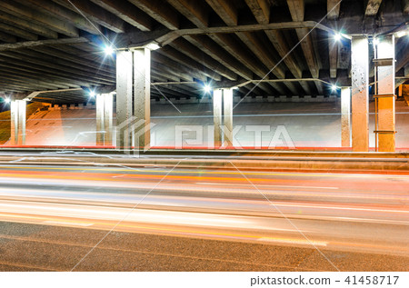 Bottom View on Concrete Road Bridge Structures 41458717
