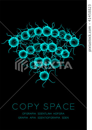 Symbol Microscope Disease cells close up set, Wifi 41458823