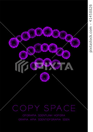 Symbol Microscope Disease cells close up set, Wifi 41458826