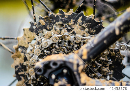 Mountain Bike Transmission in Mud 41458878