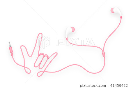 Earphones, In Ear type pink color and I Love You 41459422