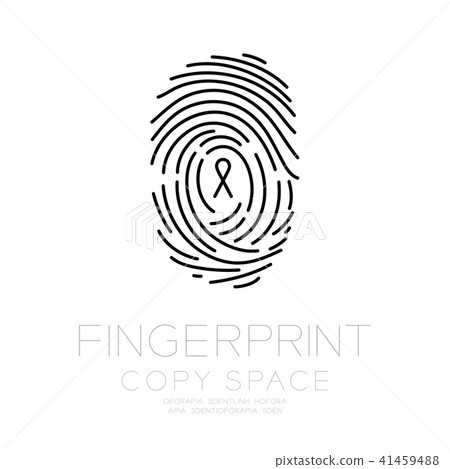 Fingerprint scan set with Black Ribbon symbol 41459488
