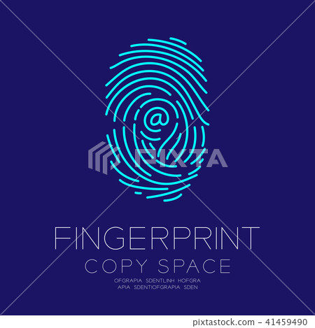 Fingerprint scan set with At sign symbol concept Fingerprint scan set with At sign symbol concept 41459490