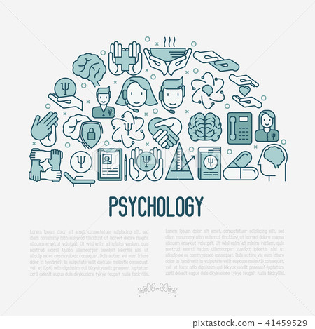 Psychological help concept with thin line icons Psychological help concept with thin line icons 41459529