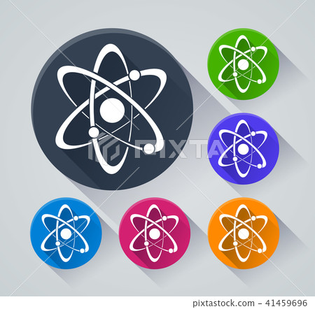 atom circle icons with shadow atom circle icons with shadow 41459696