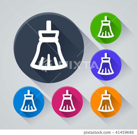 broom circle icons with shadow broom circle icons with shadow 41459698