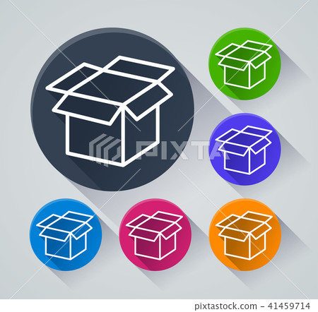 box circle icons with shadow - Stock Illustration [41459714] - PIXTA