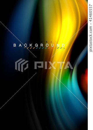 Fluid liquid colors design, colorful marble or plastic wavy texture background, glowing multicolored 41460557