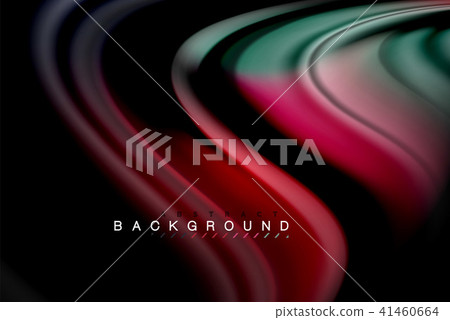 Fluid liquid colors design, colorful marble or plastic wavy texture background, glowing multicolored 41460664