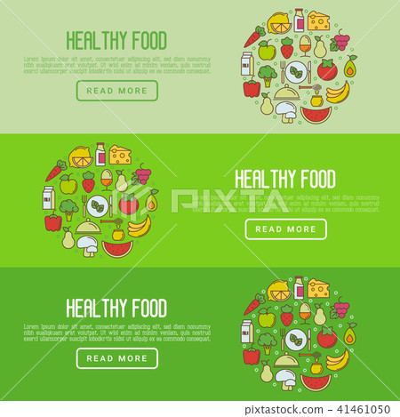 Organic food concept with thin line icons - Stock Illustration ...
