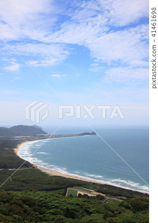 Oshima volcano It is the beach sky sea of Daimonnai of the warehouse Oshima volcano It is the beach sky sea of Daimonnai of the warehouse 41461698