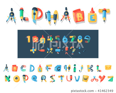 Alphabet stationery letters vector abc font...-插圖素材 [41462349] - PIXTA圖庫