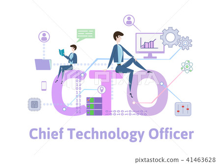 CTO, Chief Technology Officer.Concept table with keywords, letters and icons. Colored flat vector CTO, Chief Technology Officer.Concept table with keywords, letters and icons. Colored flat vector 41463628