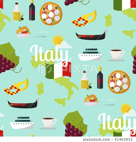 Italy travel map vector attraction tourist symbols sightseeing world italian architecture seamless Italy travel map vector attraction tourist symbols sightseeing world italian architecture seamless 41463652