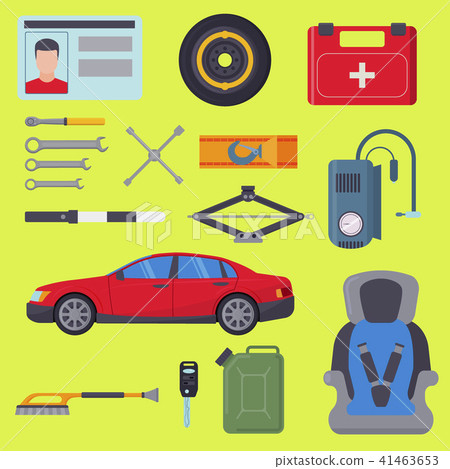 Auto transport vector motorist equipment transportation service car driver tools high detailed Auto transport vector motorist equipment transportation service car driver tools high detailed 41463653