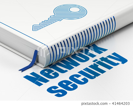 Safety concept: book Key, Network Security on white background Safety concept: book Key, Network Security on white background 41464203