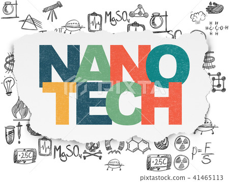 Science concept: Nanotech on Torn Paper background Science concept: Nanotech on Torn Paper background 41465113