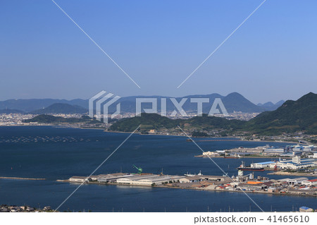 Water fishery industrial park and Tsushima shrine in Mikuzen city Takasu-machi, Tutazu town, Sanuki Fuji 41465610