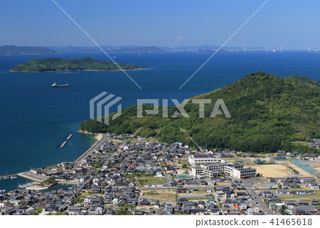 Suda harbor and Tomofuku junior high school, Shigashima, Seto Ohashi bridge in Mikuzen city Taku-cho 41465618