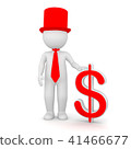 3D Rendering of a man holding a dollar sign 41466677