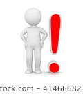 3D Rendering of a man near an exclamation mark 41466682