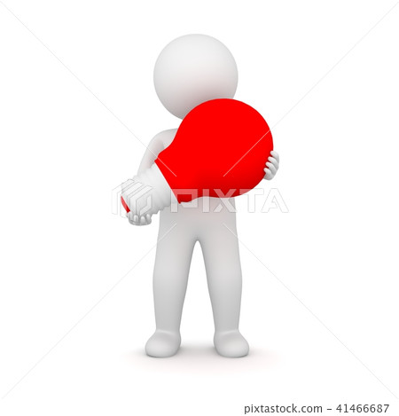 3D Rendering of a man holding a light bulb 3D Rendering of a man holding a light bulb 41466687