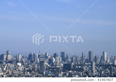 Tokyo city landscape defense ministry in Japan, looking down on the cityscape Tokyo city landscape defense ministry in Japan, looking down on the cityscape 41467607