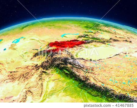 Kyrgyzstan from orbit Kyrgyzstan from orbit 41467885