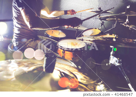 Music background.Drumkit on stage lights Music background.Drumkit on stage lights 41468547