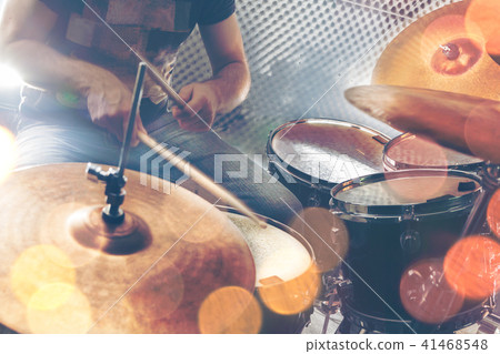 Music background.Drumkit on stage lights Music background.Drumkit on stage lights 41468548
