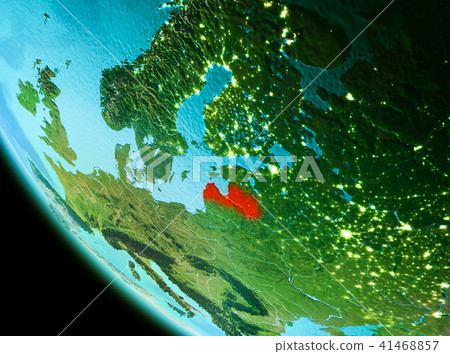 Latvia in red in the evening Latvia in red in the evening 41468857