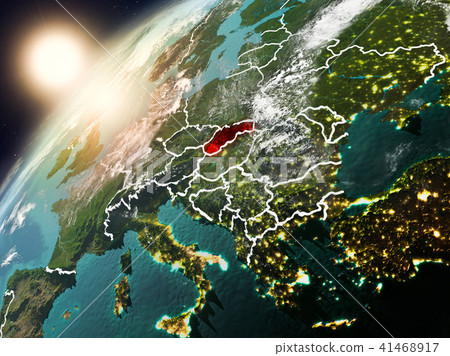 Slovakia on planet Earth in sunset Slovakia on planet Earth in sunset 41468917
