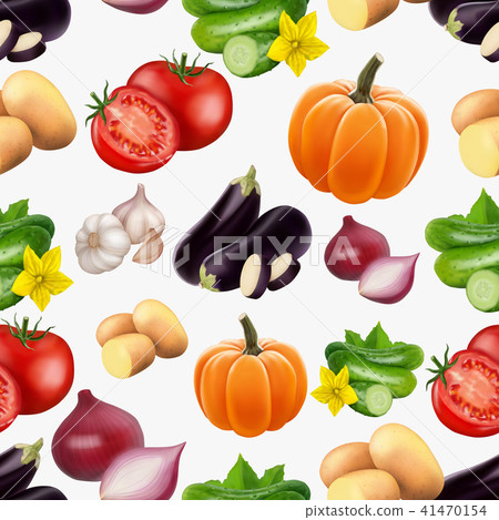 Seamless pattern with vegetables. 41470154