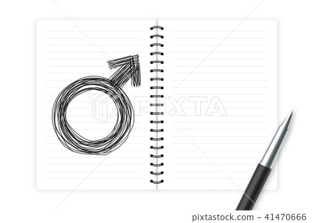 Male gender symbol hand drawing by pen sketch 41470666