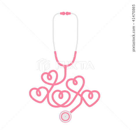Stethoscope pink color and heart sign symbol 41470865
